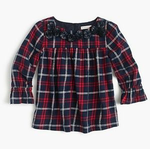 J. Crew Girl's Plaid w/ Pom Pom